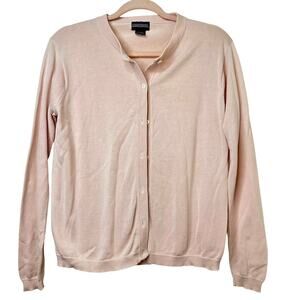 Lg Ambitions Silk Cotton Cardigan Sweater Powder Pink Balletcore Preppy Coquette